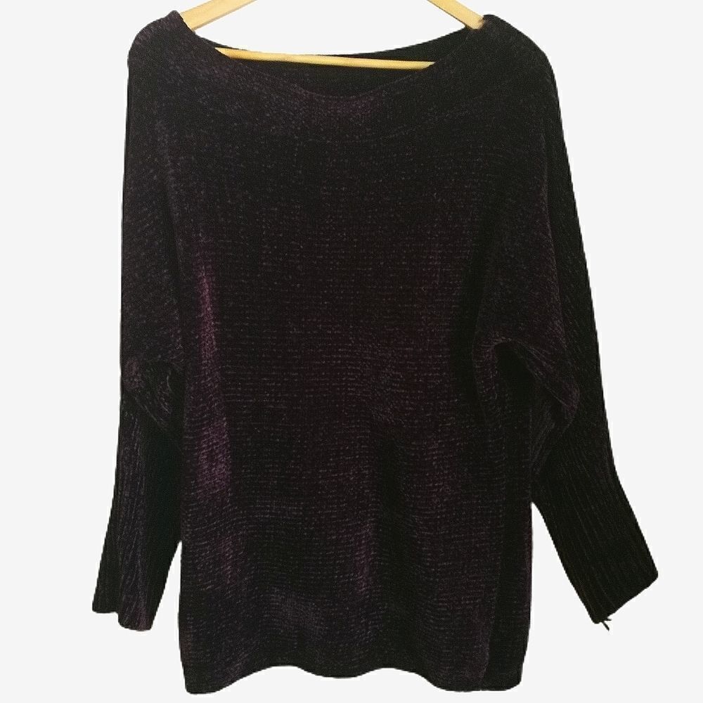 DYNAMITE Burgundy Soft Oversized Chenille Crewneck Sweater Size Small